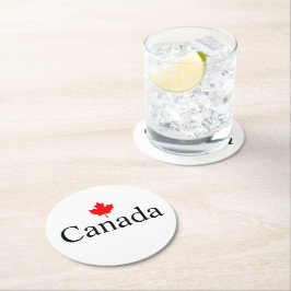 Porta-copo De Papel Redondo Texto personalizado do Canadá com minimalista de f