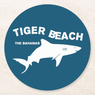 Porta-copo De Papel Redondo Tiger Beach - Bahamas Mergulho Com Tubarões