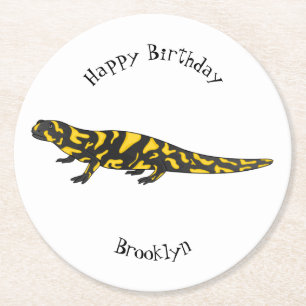 Porta-copo De Papel Redondo Tiger salamander cartoon
