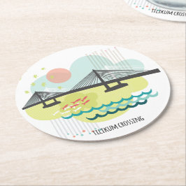 Porta-copo De Papel Redondo Tilikum que cruza a porta copos de Portland