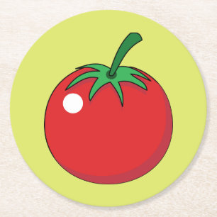 Porta-copo De Papel Redondo Tomate Vermelho