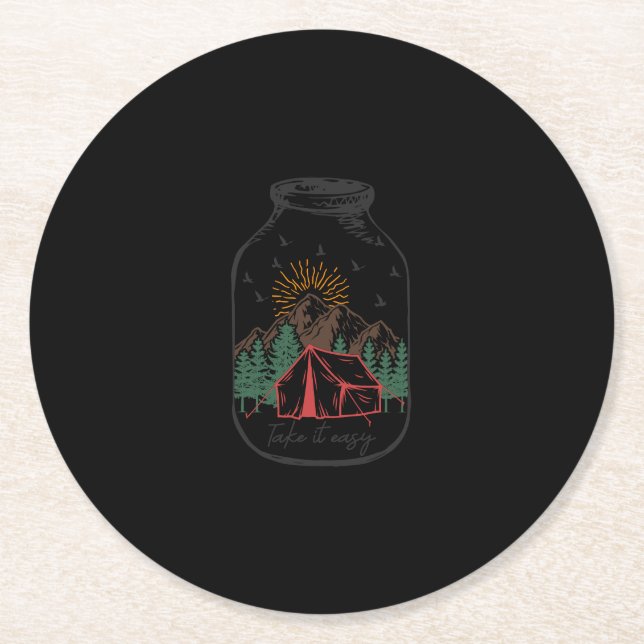 Porta-copo De Papel Redondo Tome calma (Frente)