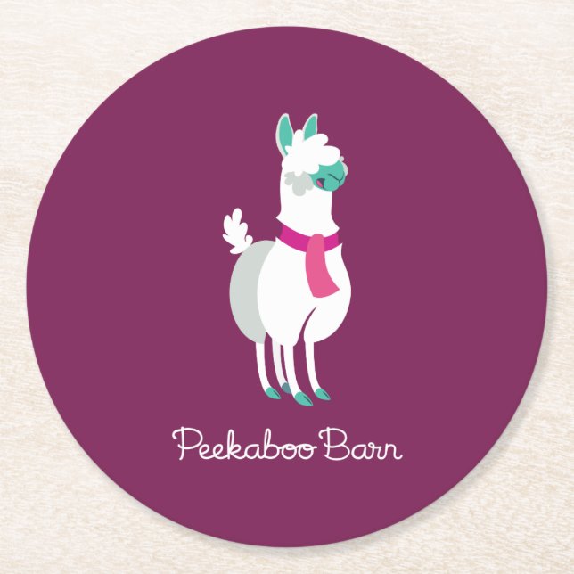 Porta-copo De Papel Redondo Tommy o lama (Frente)