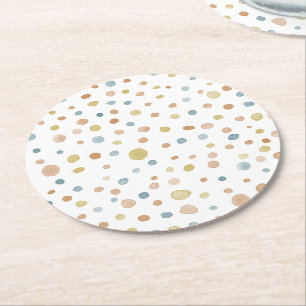 Porta-copo De Papel Redondo Trey Confetti Watercolor Dots - Porta copos de Pap