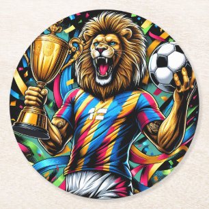 Porta-copo De Papel Redondo Troféu de Futebol Campeão de Futebol Leão Vitória