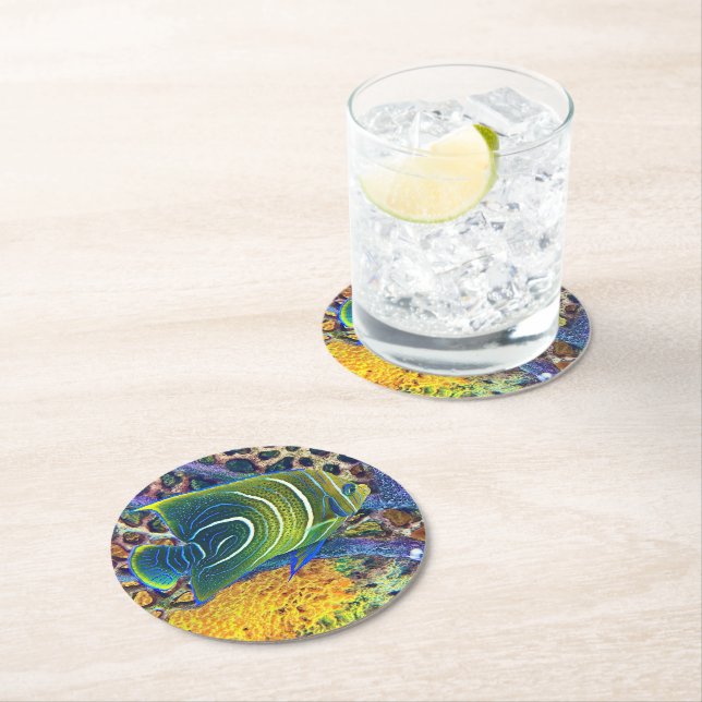 Porta-copo De Papel Redondo tropicais (Insitu)