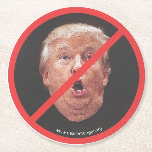 Porta-copo De Papel Redondo Trump Face Paper Coaster (Frente)