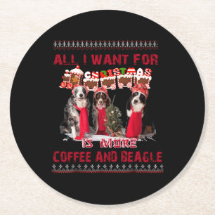 Porta-copo De Papel Redondo Tudo O Que Quero É Beagle E Café Em Evento De Nata