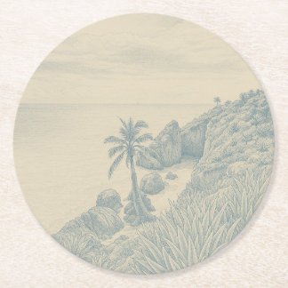 Porta-copo De Papel Redondo Tulum Paper Coaster