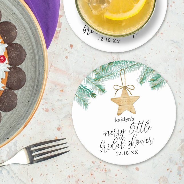 Porta-copo De Papel Redondo Um Alegre Chá de Noiva (Criador carregado)