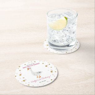 Porta-copo De Papel Redondo Um Bobo Festa de primeiro aniversario de Gansos