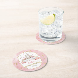 Porta-copo De Papel Redondo Um Coelhinho Está A Caminho! Chá de fraldas páscoa