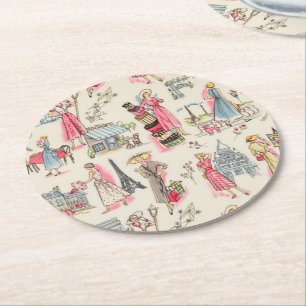 Porta-copo De Papel Redondo Um dia em Paris