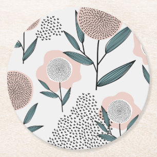 Porta-copo De Papel Redondo Um rosa