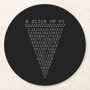 Porta-copo De Papel Redondo Uma fatia de tipografia de Pi