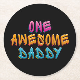 Porta-copo De Papel Redondo Uma Impressionante Tipografia de Grafite de Pai | 