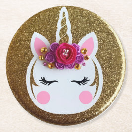 Porta-copo De Papel Redondo Unicórnio mágico