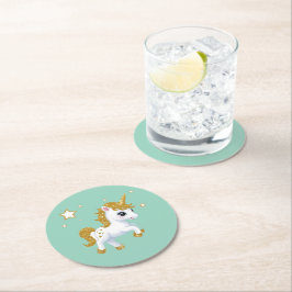 Porta-copo De Papel Redondo Unicórnio mágico