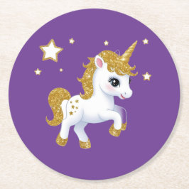 Porta-copo De Papel Redondo Unicórnio mágico