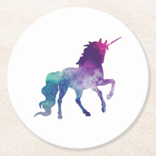 Porta-copo De Papel Redondo Unicórnio Prancing Sparkly mágico