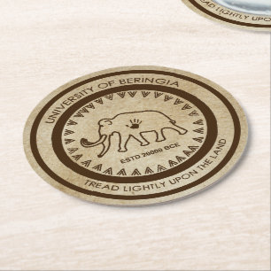 Porta-copo De Papel Redondo Universidade de Beringia Mammoth Seal