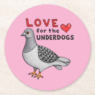 Porta-copo De Papel Redondo Untersetzer "Love for The Underdogs"