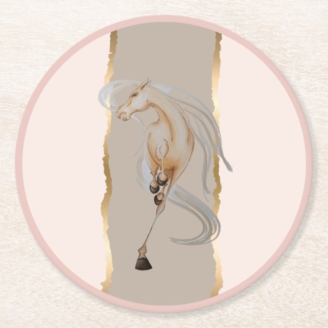 Porta-copo De Papel Redondo Untersetzer mit edlem Pferdemotiv (Frente)