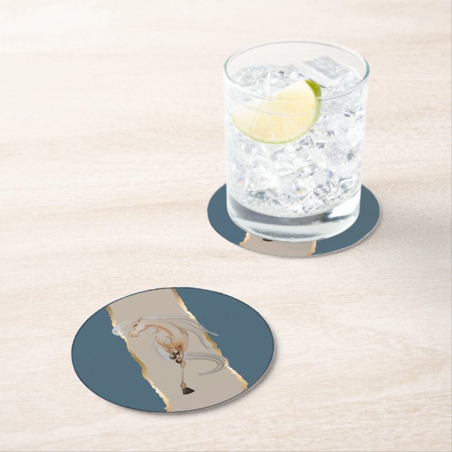 Porta-copo De Papel Redondo Untersetzer mit edlem Pferdemotiv (Insitu)