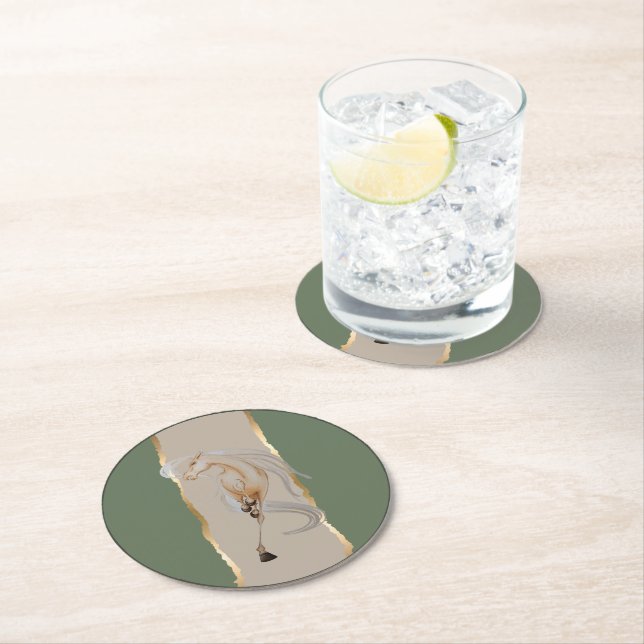 Porta-copo De Papel Redondo Untersetzer mit edlem Pferdemotiv (Insitu)