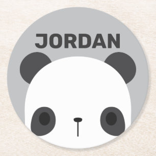 Porta-copo De Papel Redondo Urso Panda Bonito com Nome Personalizado