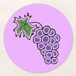 Porta-copo De Papel Redondo Uvas