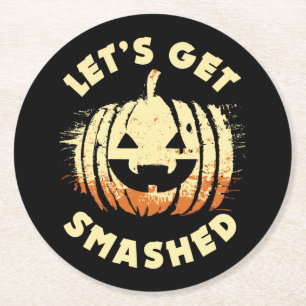 Porta-copo De Papel Redondo Vamos Esmagado   Engraçado Bebendo Cote Halloween