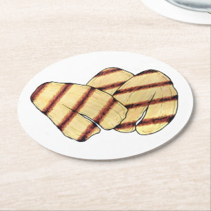 Porta-copo De Papel Redondo Vegetal cipriota Fried Halloumi Griling