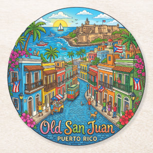 Porta-copo De Papel Redondo Velho San Juan Porto Rico