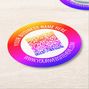 Porta-copo De Papel Redondo Verificação de código QR e Porta copos de papel de