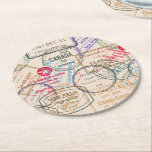 Porta-copo De Papel Redondo Viagem de Carimbos do Passport<br><div class="desc">carimbos para passaportes e produtos para viagem de origem Ricaso</div>
