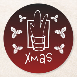 Porta-copo De Papel Redondo Vidro de Natal Estimulante