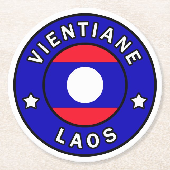 Porta-copo De Papel Redondo Vientiane Laos (Frente)