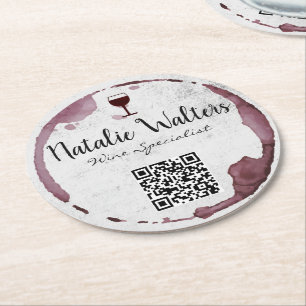 Porta-copo De Papel Redondo Vinho (vidro) Código QR