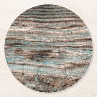 Porta-copo De Papel Redondo Vintage Blue Wood