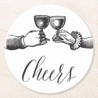 Porta-copo De Papel Redondo Vintage Cheers