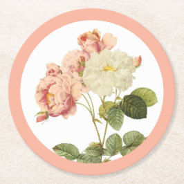 Porta-copo De Papel Redondo Vintage Flowers porta copos 2