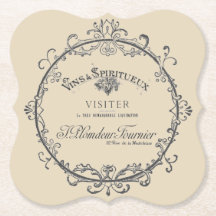 Vintage French Label Paper Porta copos