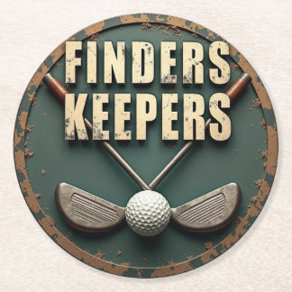 Porta-copo De Papel Redondo Vintage Golf Club e Ball Finders Kepers