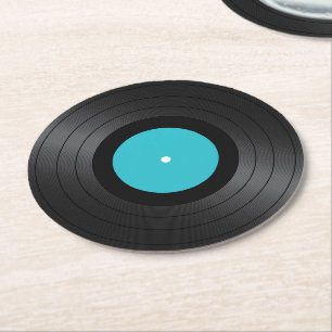 Porta-copo De Papel Redondo Vinyl Records Imagens Round Paper Porta copos