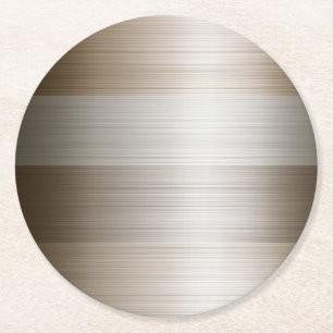 Porta-copo De Papel Redondo Vista de bronze de metal misto escovado