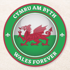 Porta-copo De Papel Redondo Wales Forever