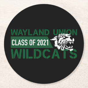 Porta-copo De Papel Redondo Wayland Union Wildcats #3