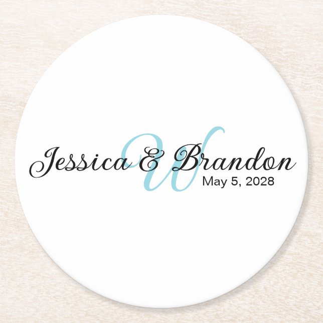 Porta-copo De Papel Redondo Wedding Label 016 (Frente)