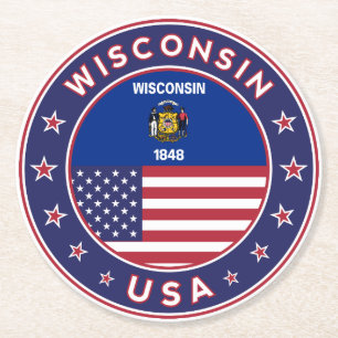 Porta-copo De Papel Redondo Wisconsin